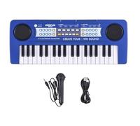 Vroomoto Pianoforte Elettrico Portatile a 37 Tasti con Doppio Altoparlante e Microfono per L'esplorazione Musicale per Principianti Blu