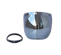 Vroomoto Visiera per Casco Moto Protezione Uv Antigraffio 3-Snap (Argento) | Materiale PC, Antiappannamento, Copertura Antipioggia, vestibilità Aperta Standard a 3 Scatti, Supporto Regolabile,
