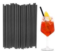 Vroxdrez 100 Cannucce Di Carta Di Colore Nero Per Cocktail. Dimensioni: 150 x 8 mm, Confezione Familiare, Senza Plastica, Alta Qualità, Sicure Per Bambini, 100% Biodegradabili E Compostabili