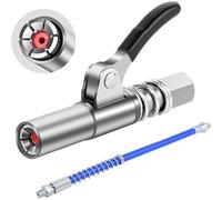 Vroxdrez Accoppiatore Grasso con Tubo Flessibile in Acciaio 30cm per Pistola Ingrassatrice Pneumatica Raccordo Universale per Pressa Grasso Attrezzi Officina