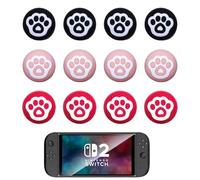Vroxdrez Joystick Kappen kompatibel mit für Switch 2 Joy-Con - 6er Set Silikon Thumb Grip Caps Schutz Cover, Weich & Rutschfest, Schwarz/Rot/Rosa - Ergonomische Kontrolle & Langlebig