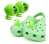 vrsquer 2 fari per Croc, luci di coccodrillo, luci per scarpe, accessori per adulti e bambini, ciondolo a forma di coccodrillo che si illumina al buio (verde)