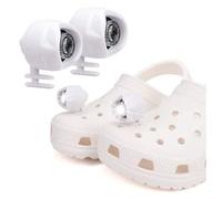 vrsquer 2 fari per Croc, luci di coccodrillo, luci per scarpe, accessori per adulti e bambini, ciondolo a coccodrillo che si illumina al buio (bianco)