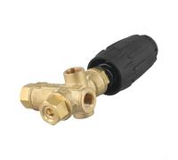 VRT3 Valvola di scarico idropulitrice 140 bar 40 LPM - Valvola di bypass in ottone e acciaio con interruttore per acqua calda a 90 °C, montaggio 3/8", colore nero