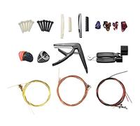 Vrttlkkfe Kit di accessori per chitarra da 34 pezzi, comprensivo, acustico, avvolgitore 3 in 1 corde, perni per ponte, e dado per ponte,