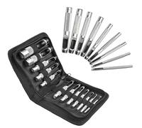 VRTYVEYBB 12 perforatori per cuoio con foro rotondo da 3-19 mm, in acciaio al carbonio temprato, per cinture, bracciali e guarnizioni