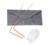 VRTYVEYBB 99,9% Puro Rame Dowsing Rods Kit 2PCS Divining Rods Bag Guanti Pendolo Per Acqua Divining Strega Metal Detector Rod