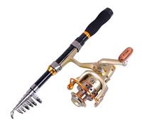 VRTYVEYBB Canna da pesca telescopica con mulinello per mini combo, portatile, leggera, in carbonio, 3 cuscinetti, rapporto di trasmissione 5,2:1, per viaggi e uso esterno