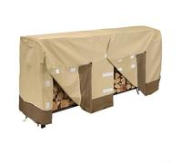 VRTYVEYBB Copertura antipioggia per legna da ardere in tessuto Oxford 210D, impermeabile, con fori di ventilazione, manici imbottiti e borsa per il trasporto, beige, 1,2 m/2,4 m, opzioni per tutte le