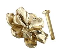 VRTYVEYBB Pomello in ottone a forma di camelia per cassetti, armadietti, casa, ufficio, cucina