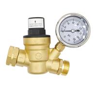 VRTYVEYBB Regolatore di pressione dell'acqua Riduttore di pressione regolabile in ottone con 0-160 PSI Manometro Regolatori di pressione dell'acqua da campeggio per camper