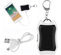VRTYVEYBB Solar Charging Treasure Solar Key Chain Mobile Power Supply, BIANCO