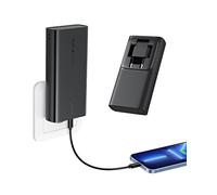 VRURC Power Bank 10000mAh con Pieghevole Spina,Powerbank USB C 22.5W Carica Rapida Caricatore Portatile QC 3.0 PD 4.0 con 2 Ingressi & 3 Uscite