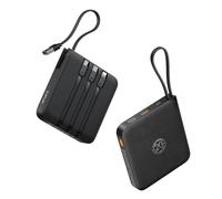 VRURC Power Bank 20000mAh, Power bank con Cavi Integrati, 22.5W Batteria USB C a Carica Rapida, Display LED per iPhone 15 14 iPad Samsung Galaxy S23 Google Android Phone - Nero