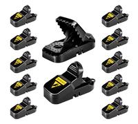 VRXVR Traps per mouse confezione da 12 pezzi, per interni ed esterni, piccoli raccoglitori di ghiaccio per interni domestici, trappole per mouse riutilizzabili, set rapidi per mouse per la casa