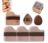 VRYNDH Chocolate powder puff,Wet and Dry Foundation Sponge Cushion Puffs,Mini Powder Puffs Collection,or Foundation, Blending, Concealer & Powder, without Eating Powder (1Box(6pcs))