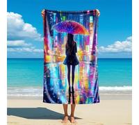 VRYRKRNZ Asciugamano da spiaggia con stampa di ragazze di Cyber Neon, asciugamano da bagno grande in microfibra ad asciugatura rapida, per gli amanti degli anime (stile1,130 x 80 cm)