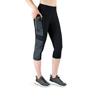 VS Capri Sport Leggings con tasca per cellulare - 3 tasche laterali 3/4 Leggins per cellulare, chiavi, carta di credito e Co. Fitness Sport Collant Yoga pantaloni sportivi Pantaloni sportivi Jogging