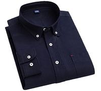 Vsadsau Camicie Oxford scozzese a righe a maniche lunghe da uomo Camicia con bottoni in cotone 100% tasca con toppa singola