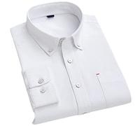 Vsadsau Camicie Oxford scozzese a righe a maniche lunghe da uomo Camicia con bottoni in cotone 100% tasca con toppa singola