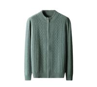 Vsadsau Maglione di Lana di Colore Solido Degli Uomini Girocollo Maglia Cardigan Con Cerniera Autunno Inverno Maglione Spess, Huishi En8, L