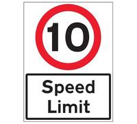 VSafety 10 MPH Speed Limit - 600 x 800 mm 3 mm composito in alluminio con segnale di sicurezza canale di fissaggio