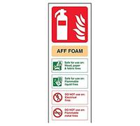 vsafety 11002 aj-r cartello estintore, AFF Schiuma ID, plastica rigida, verticale, 100 mm x 280 mm, colore: beige/nero/verde/rosso