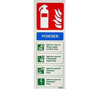 vsafety 11005 aj-r cartello estintore, polvere ID, plastica rigida, verticale, 100 mm x 280 mm, colore: blu/verde/rosso