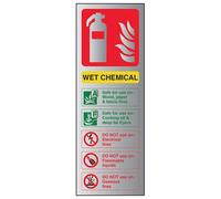 VSafety 11006AC-SABRSH - Cartello di identificazione chimica bagnata, 75 mm x 200 mm, adesivo effetto alluminio