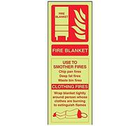 vsafety 11008 aj-g cartello estintore, Coperta antincendio id, Glow in the Dark, ritratti, Plastica, 1 mm, 100 mm x 280 mm, colore: rosso