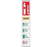 vsafety 11012 aj-s cartello estintore, schiuma spray ID bollitore sicuro, Autoadesivo, verticale, 100 mm x 280 mm, colore: beige/nero/verde/rosso