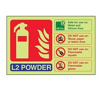 VSafety 11023AL-G'L2 - Segnaletica in polvere, 150 mm x 100 mm, confezione da 3