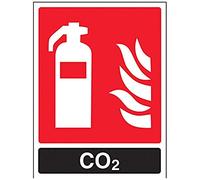 vsafety 11030 an-s cartello estintore CO2, ID, Autoadesivo, verticale, 150 mm x 200 mm, colore: nero/rosso