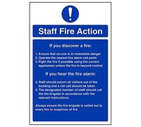 VSafety 12013AU-R'Staff Fire Action/If You Discover A Fire', 200 x 300 mm, confezione da 3