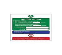 Vsafety 12017 an-r "rifugio azione/rifugio punto collocato su" Sign, 150 mm x 200 mm (confezione da 3)