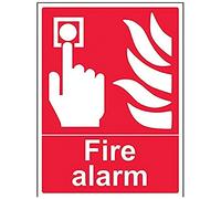 vsafety 13002bc-s Fire attrezzature Sign, Fire Alarm, autoadesiva, verticale, 300 mm x 400 mm, colore: rosso