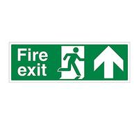 Vsafety 14001bj-s "Fire exit Arrow Up Sign, paesaggio, 450 mm x 150 mm (confezione da 3)