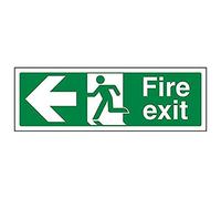 Vsafety 14003 ax-r "Fire exit Arrow Left Sign, paesaggio, 300 mm x 100 mm (confezione da 3)