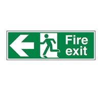 vsafety 14003bj-r Fire Exit sign, Fire Exit Freccia a sinistra, Plastica rigida, paesaggio, 450 mm x 150 mm, colore: verde