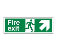 VSafety 14008BJ-R cartello "Fire Exit Arrow Up Right", 1 mm, in plastica rigida, orizzontale, 450 mm x 150 mm, verde