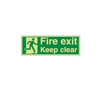 VSafety 14011BP-G'Fire Exit Keep Clear' - Segnale orizzontale, 600 mm x 200 mm, confezione da 3
