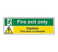 VSafety 14013BJ-S'Fire Exit Only/Door Alarmed' Segnale Paesaggio, 450 mm x 150 mm (confezione da 3)