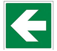 vsafety 14016 am-r Fire Exit sign, Freccia, Plastica rigida, quadrato, dritto, 150 mm x 150 mm, colore: verde