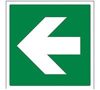 vsafety 14016 at-s Verde Dritto Freccia Fire Exit sign, vinile autoadesivo, quadrato, 200 mm x 200 mm