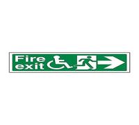 Vsafety 14033 ax-r "Wheel Chair Fire exit/Arrow Right" Sign, 300 mm x 100 mm (confezione da 3)