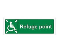 VSafety 17050AX-S 'Refuge Point Arrows Pointing In' Sign, 300 mm x 100 mm (confezione da 3)