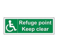 VSafety 17051AX-S Segnale "Refuge Point Keep Clear", orizzontale, 300 mm x 100 mm (confezione da 3)