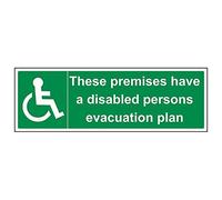 VSafety 17053BJ-S'Premises Have a Disabled Evacuation Plan', 450 mm x 150 mm (confezione da 3)