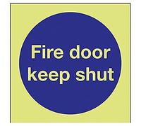 vsafety 18001 ae-g obbligatoria Cartello, Fire Door Keep Shut, Plastica, Quadrato, 80 mm x 80 mm, colore: blu