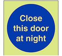 vsafety 18001 AF-G obbligatoria Cartello, "Fire Door Keep Shut, Plastica, Quadrato, 100 mm x 100 mm, colore: blu